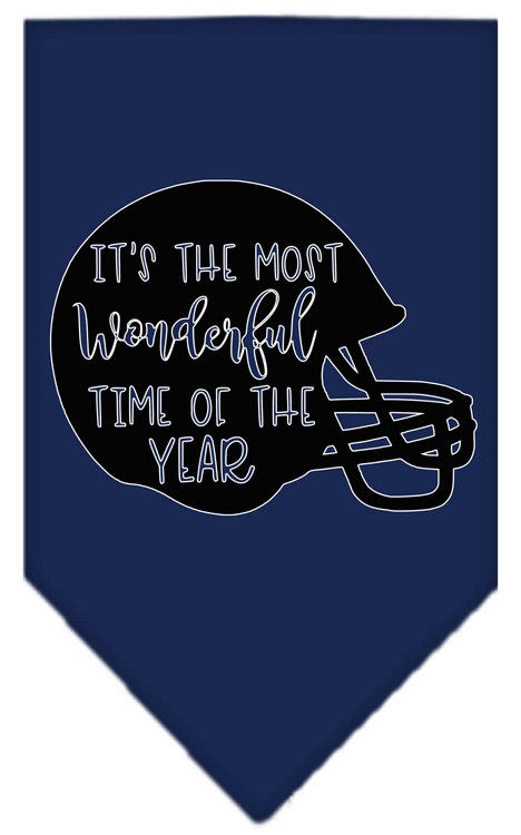 Most Wonderful Time of the Year (Football) Screen Print Bandana Navy Blue Small